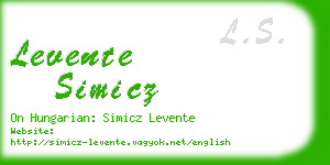 levente simicz business card